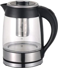 1.8 Liter Cordless Electric Glass Kettle LED Indicator W/ Tea Infuser, 1100 W
