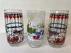 Vintage 1970s Drinking Glasses Pepsi-Cola Lot of 3 Tiffany Style & Winter Scene