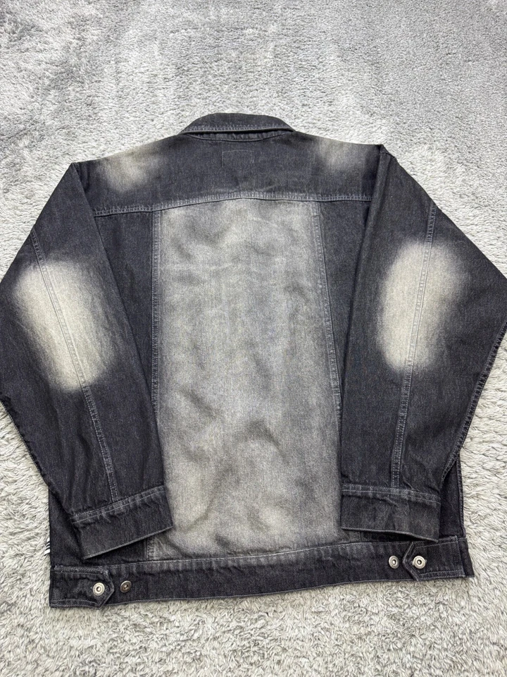 Chaqueta de mezclilla Evolution de colección para hombre XL negra lavada a la piedra extra holgada calce suelto años 90 Y2K Foto 2 de 4