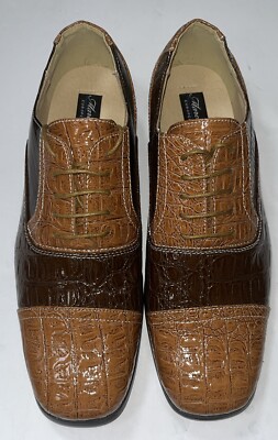 Men s Marco Rossi Multi Brown Lace Up Dress Shoe 9.5 New