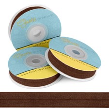 Dark Brown Foldover Elastic 1" 25mm Elastic By The Yard