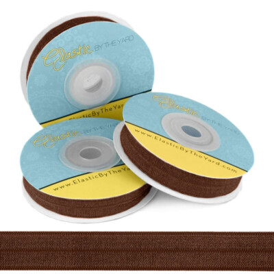 Dark Brown Foldover Elastic 1'' (25mm) | Elastic By The Yard