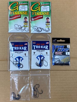 7 Packs Drop Shot Hooks  NEW!  Gamakatsu G Finesse, Tro Kar, and Hayabusa