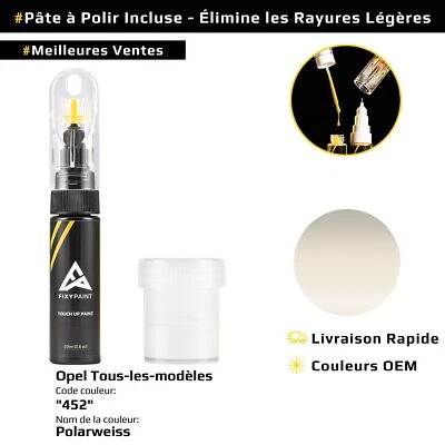 Peinture de retouche pour Opel Tous modèles Code: 452 Polarweiss - Photo 1/4