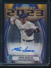 MIKE BOEVE AUTO Class of 2023 Bowman Chrome Draft Autograph Case Hit BREWERS RC