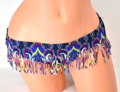 Women's Becca by Rebecca Virtue Bikini Bottom Dark Blue w/designs S NWT