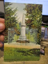 G1 Old MANSFIELD OHIO Postcard Johnny Appleseed Monument Memorial Park Obelisk