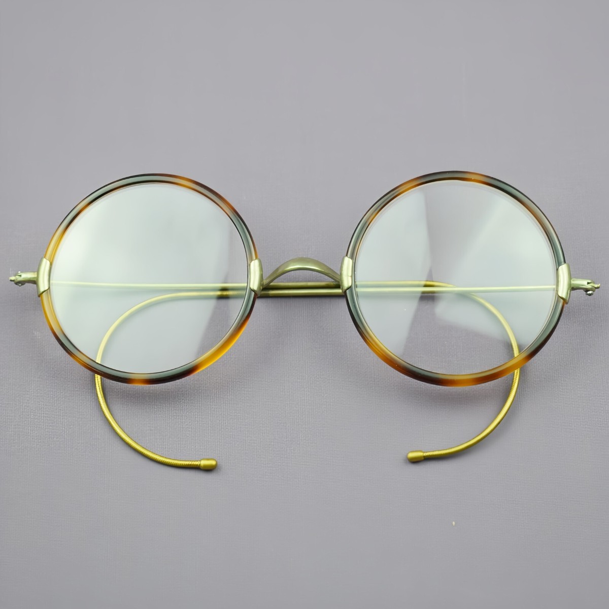 BETSION Round Retro Acetate Metal Vintage Antique Wire Eyeglasses Glasses  Frame