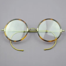 BETSION Round Retro Acetate Metal Vintage Antique Wire Eyeglasses Glasses Frame