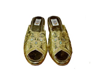 gold house slippers