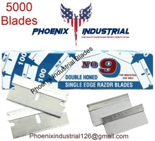 5000 BLADES .009 #9 Industrial Double Honed Single Edge Razor Blades Made In USA