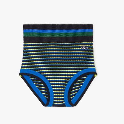 Damen Lacoste Goop Rippstrick Shorts in Blau