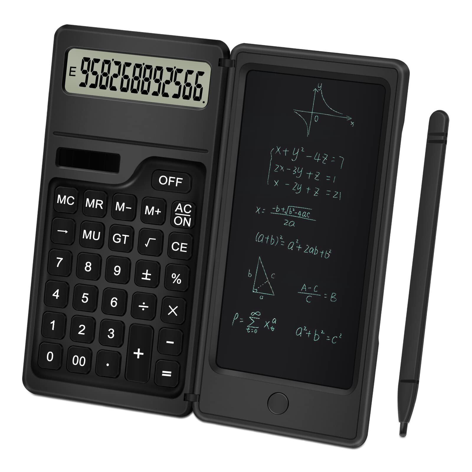 Calculator with Notepad, TRELC 12 Digits LCD Display Solar Desktop Calculator...-image