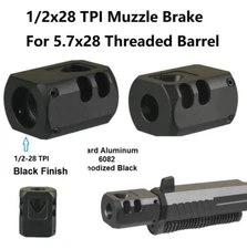 1/2x28 1/2-28 TPI Muzzle Brake Compensator For 5.7x28 Caliber Threaded Barrel