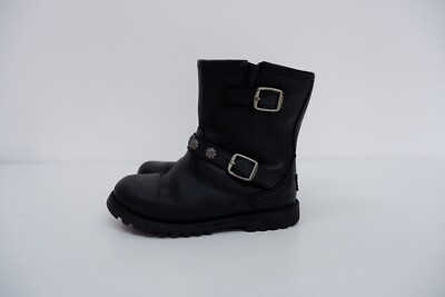 UGG Kinder schwarze Lederstiefel, UK 7 Kleinkinder, EU25, sehr guter Zustand 