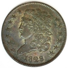 1828 Classic Head US Half Cent Uncirculated 1/2c US Type Coin 13 Stars Philly