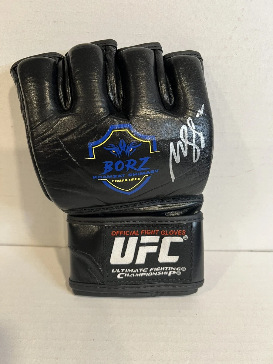 Khamzat Chimaev Autographed Signed Borz UFC Glove/ Yellow Trunks