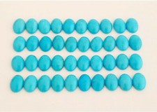 10 Oval Shaped 100 Natural Arizona Turquoise Cabochons 6x8mm