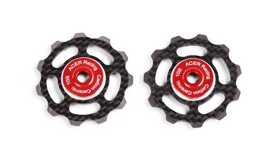 Carbon Fiber Jockey Wheels with Ceramic Bearings 6.5g by ACER Racing 10 speed
