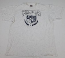 Vintage 90s Minnesota Land Of 10,000 Lakes Print Shirt Vtg Oneita USA Made Grey