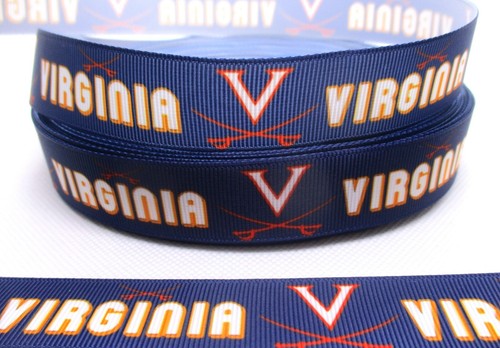 Virginia Cavaliers 7/8" Grosgrain Ribbon~ YOUR CHOICE: 5 or 10 Yards (Univ) - Picture 2 of 3
