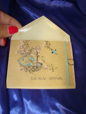 Vtg 1940's Baby Announcement Card with Original Envelope - New Arrival