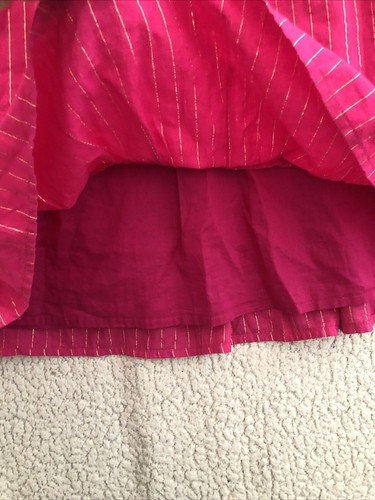 GAP KIDS: Girl's Pink Long Sleeve Dress Pink Gold Strips, Size L 10/12 Lined - Picture 7 of 10