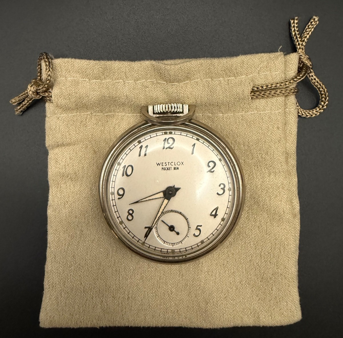 Westclox Pocket Ben - No. 40004 - Polished Nickel Case - Works