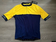 Le Col Sport Jersey II Mens Navy Blue / Yellow Cycling Jersey - Size XXL - BNWT