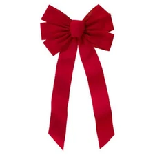 Holiday Trim 7964 7 Loop Velvet Bow - Red
