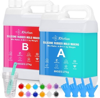 Silicone Mold Making Kit 160oz Super Elastic Liquid Rubber Cast Plaster Resin