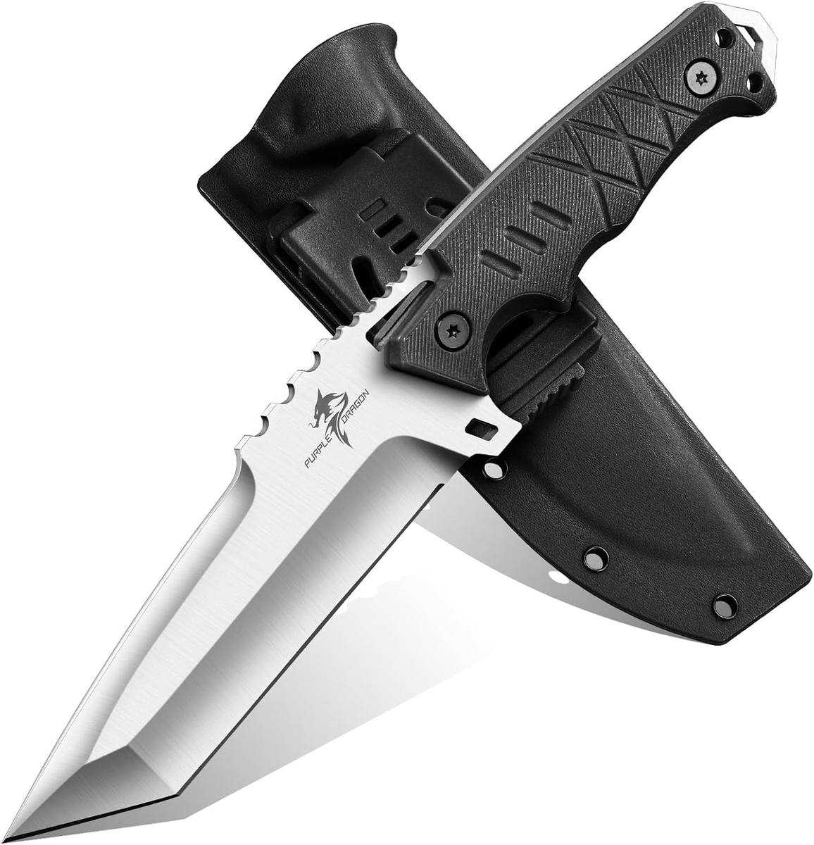 Purple Dragon Fixed Blade Knife with Kydex Sheath - D2 Steel