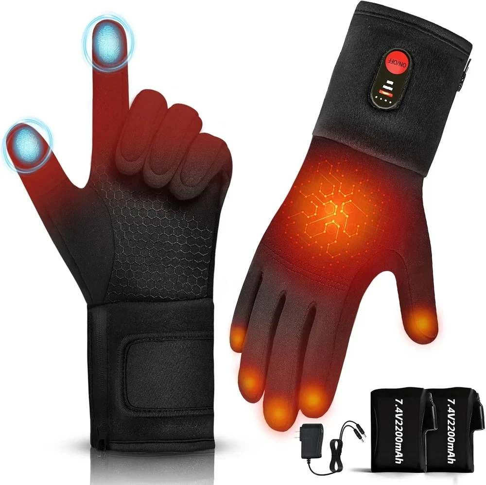 Heated Glove Liners for Men Women 3 Levels Temperature Control Rechargeable Heat