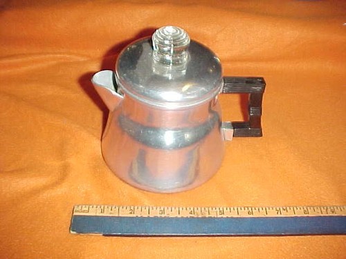 Wear-Ever Aluminum X-3002 Glass Bubble Top Coffee Pot Percolator Kettle 1-2 Cup