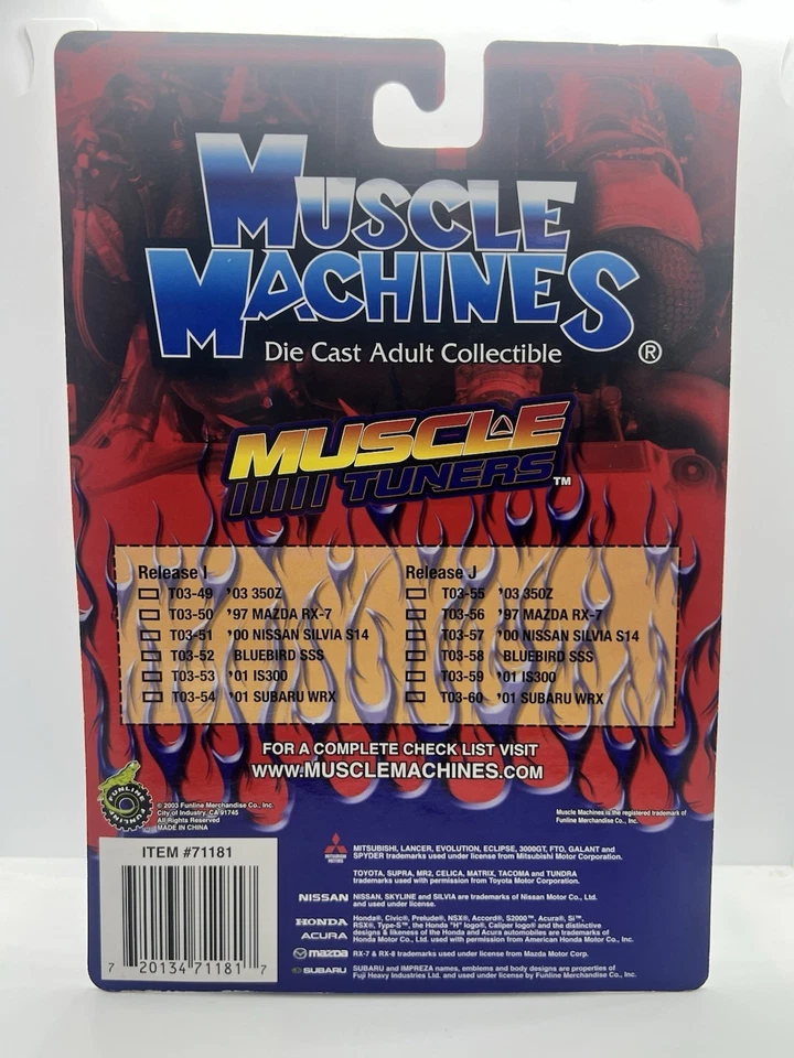 Funline 2001 Subaru WRX Rojo Muscle Machines Sintonizador 1/64 Diecast Como Nuevo en Paquete Foto 3 de 3