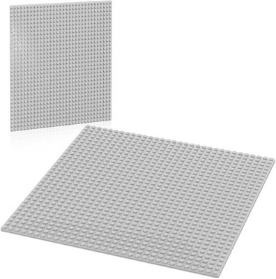 10''x10'' Classic Gray Baseplates (2-Pack) - Strong Foundation for Building Models