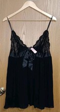 NWT Victoria Secret Lace Intimate Lingerie Dress Womens Size XL Black See...