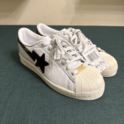 Adidas Originals A BATHING APE Superstar V White JR2701 Men's Size 6.5 NEW Bape