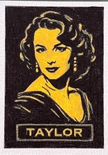 ACEO Original Art, Tiny Art, ATC  - Glitter and Ink - Elizabeth Taylor