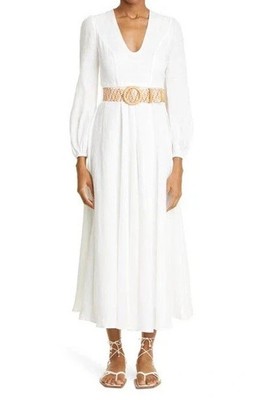 zimmermann white maxi dress Zimmermann Awaken Cotton Floral Plunge Maxi Dress