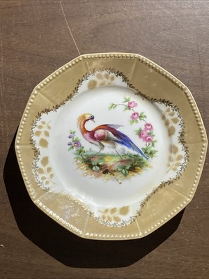 OG Germany Otto Gruenert Kahla, Peacock Iridescent  Plate