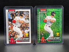 2 ROMAN ANTHONY 2026 TOPPS Series 1 - Spring Green Leaves Foil + base #189 - Sox