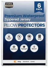 Set of 6 Pillow Protectors with Zipper King Size, Pillow Covers