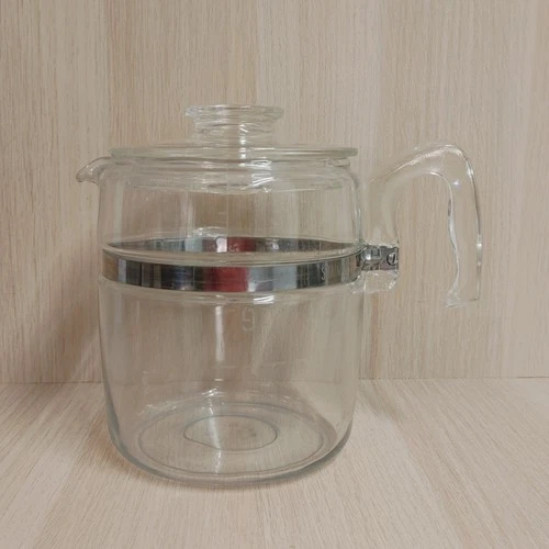 Vintage Pyrex Flameware Coffeepot 9 Cup 7759 Clear 2-Piece Pot & Lid Only
