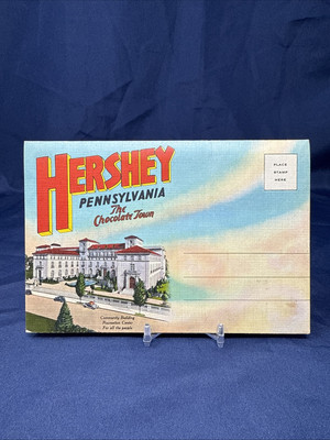 SOUVENIR FOLDER - HERSHEY PENNSYLVANIA THE CHOCOLATE TOWN -  20 PANELS Post Card
