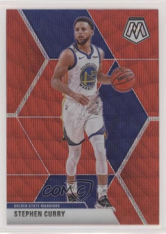 2019-20 Panini Mosaic Tmall Red Wave Prizm Stephen Curry #70 4f5