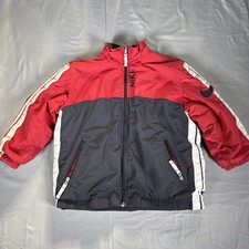 Nike Reversible Coat Youth Small Windbreaker Puffer Jacket Fleece Red black