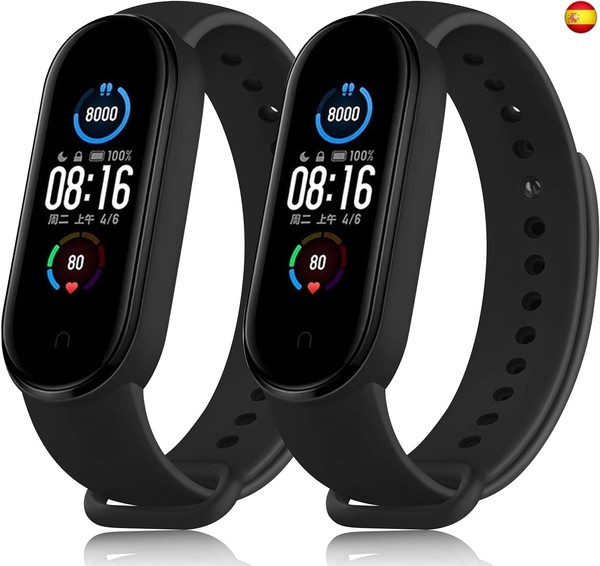 DEOU 2 Pack Correas Coloridas Suave Silicona, Pulseras de Repuesto para Xiaomi