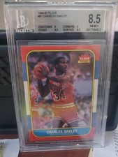 Charles Oakley 1986-87 Fleer Rookie Card #81 BGS 8.5 NM-MT+. rookie card picture