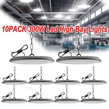 10 Pcs 300W UFO Led High Bay Light Commercial Industrial Warehouse Garage Light